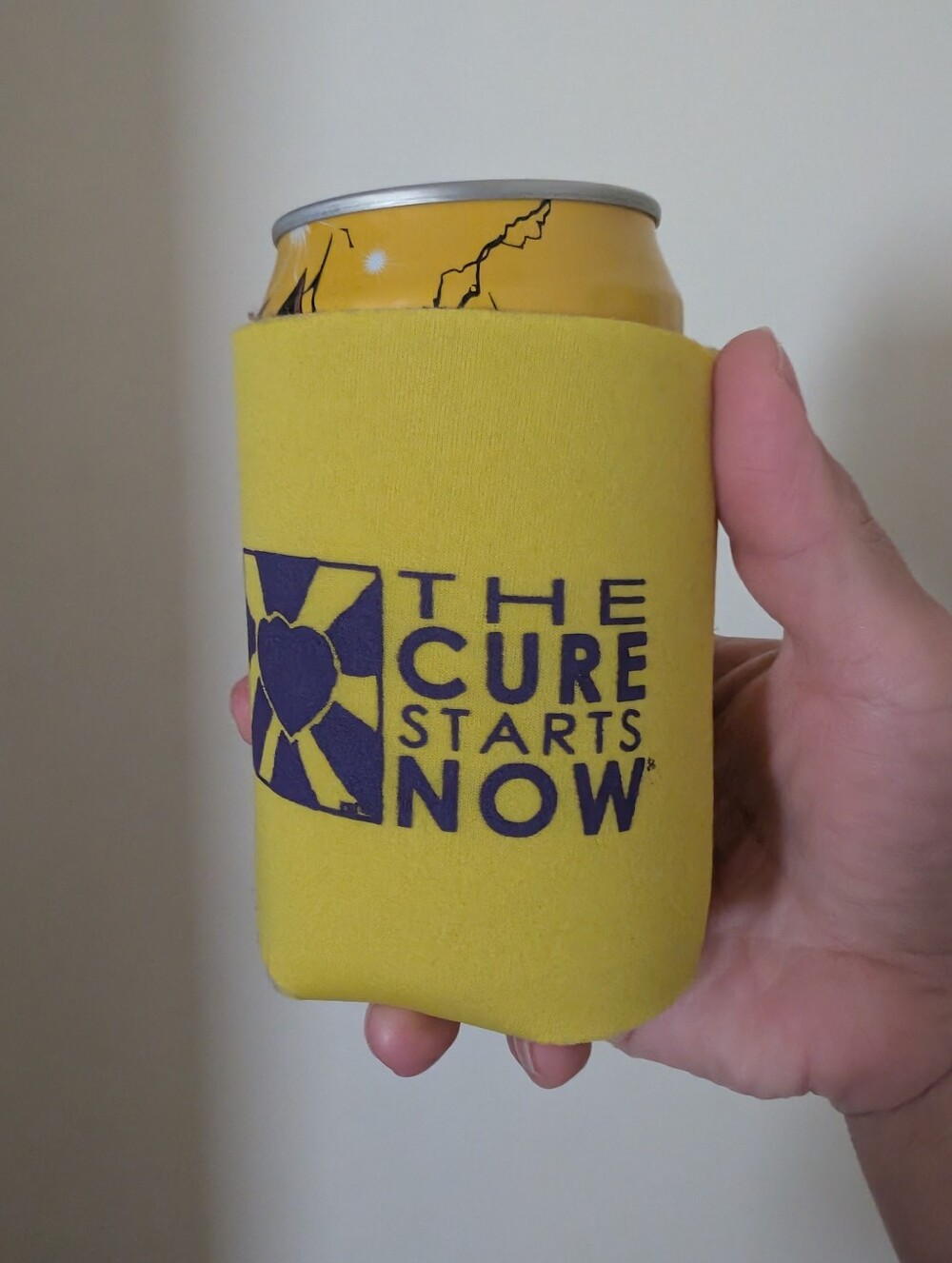 Yellow "The Cure Starts Now" Can Koozie Kendra Scott